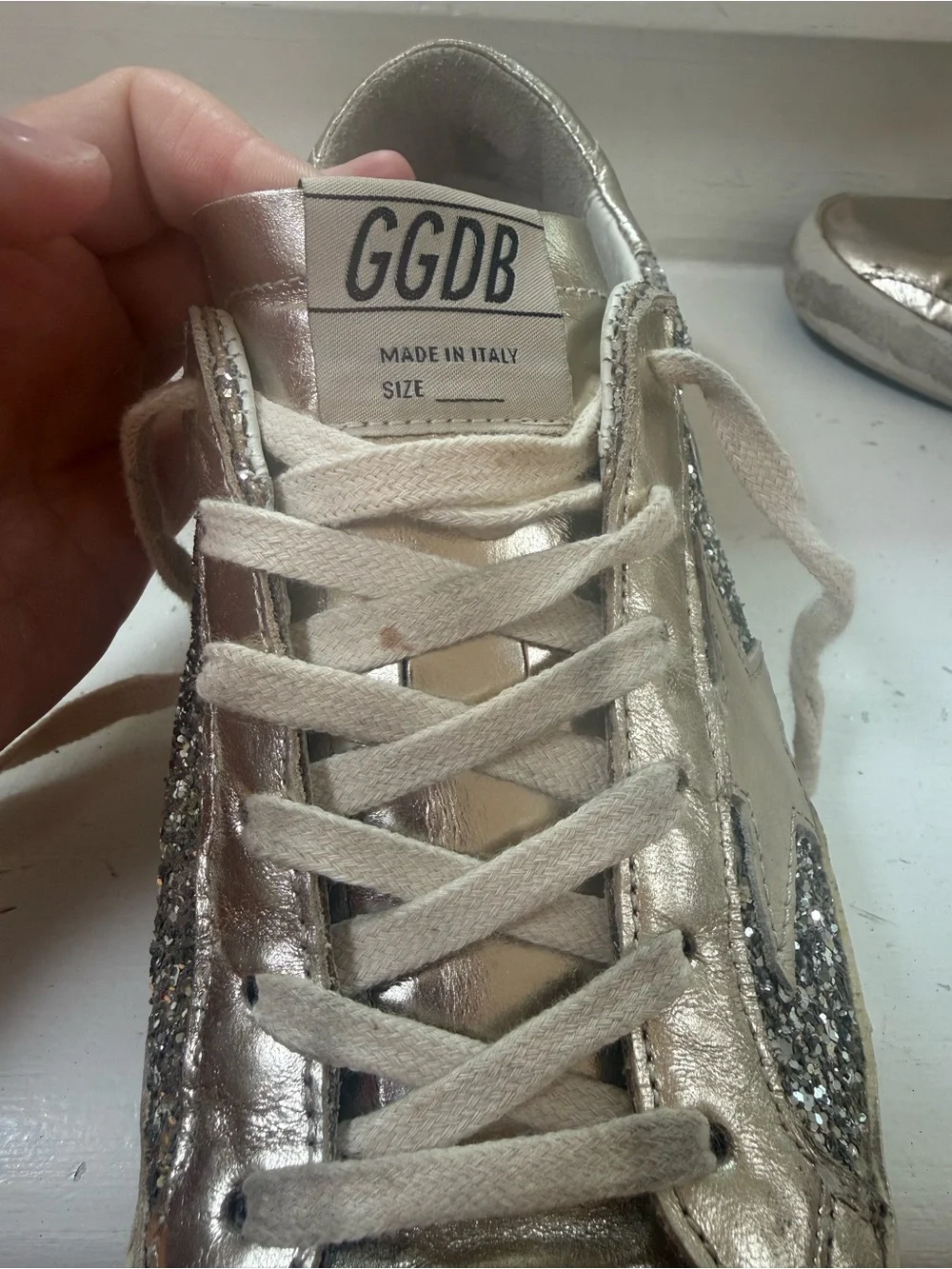 Golden Goose silver glitter